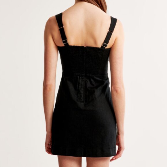 Linen-Blend Wide Strap Mini Dress Small Petite - Picture 3 of 4